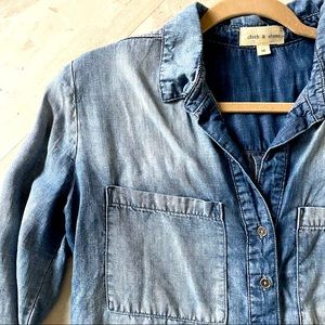 Cloth & Stone Blue Jean Collared Top